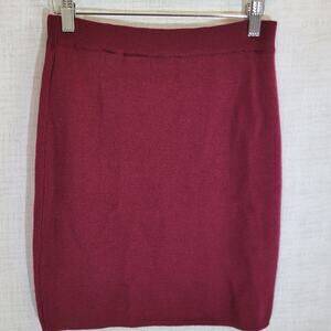 Valerie Stevens Knit Skirt Womens Petite Small Red Merino Wool Pencil Skirt